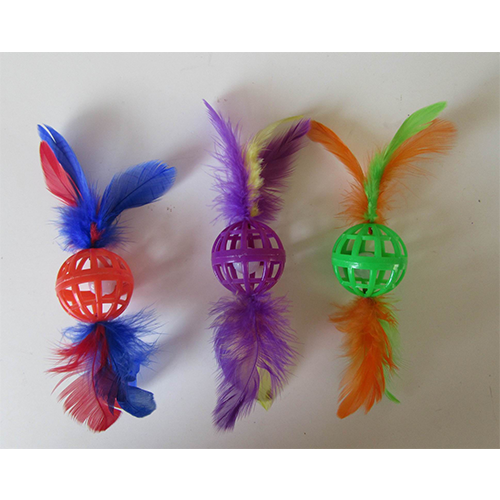 Multipet™ Lattice Ball with Feathers Cat Toy