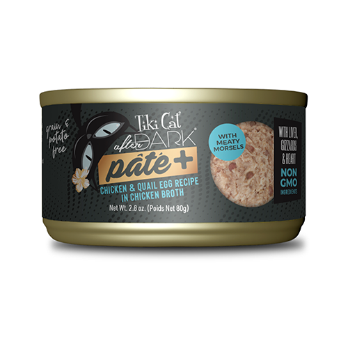 TIKI CAT® AFTER DARK® PÂTÉ+ CHICKEN & QUAIL EGG RECIPE IN CHICKEN BROTH