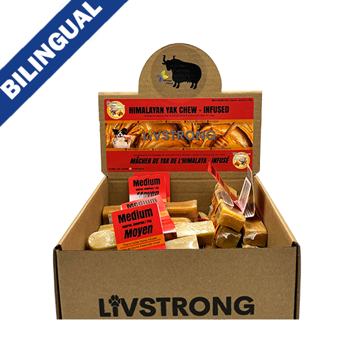 LIVSTRONG Himalayan Yak Cheese Infused with Peanut Butter & Honey Medium Dog Treat