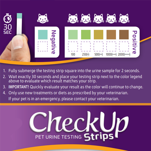 CONTRÔLE DU DIABÈTE POUR ANIMAUX DE COMPAGNIE TEST D'URINE POUR CHIENS ET CHATS (50 BANDES)