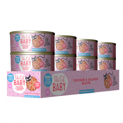 TIKI CAT® ALIMENTS ENTIERS POUR BÉBÉ CHATON AU POULET ET AU SAUMON 2,4 oz