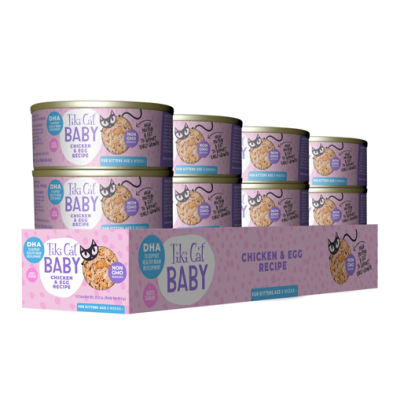 ALIMENTS ENTIERS POUR BÉBÉ CHATON TIKI CAT® AVEC RECETTE DE POULET ET D'ŒUFS 2,4 oz
