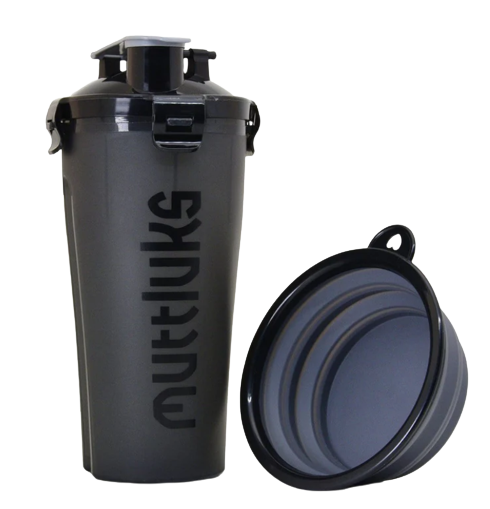 MUTTLUKS® MUTTRAVEL 2-IN-1 BOTTLE GREY