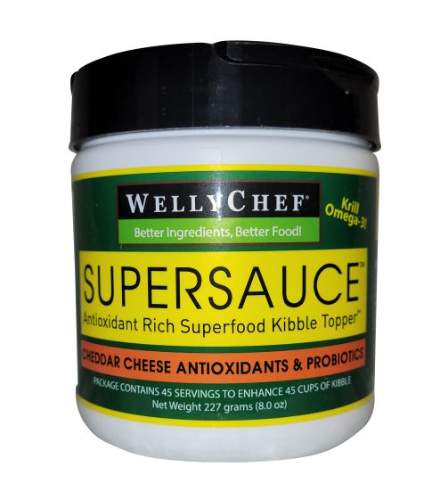 SUPERSAUCE™ REAL Cheddar Cheese & Krill KIBBLE TOPPER Superfoods + Probiotics