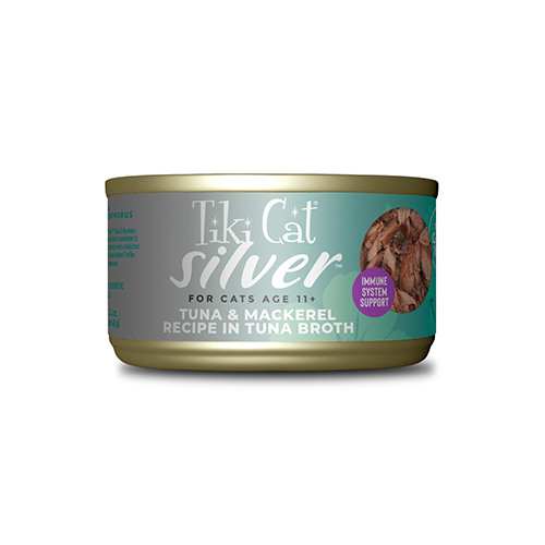 TIKI CAT® SILVER™ TUNA & MACKEREL RECIPE IN BROTH