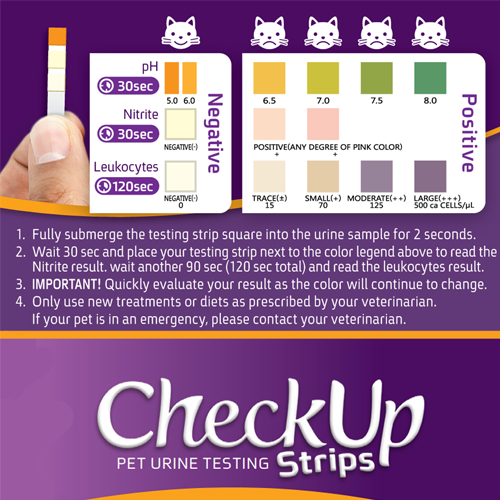 CHECKUP UTI DETECTION STRIPS FOR DOGS & CATS (50 STRIPS)