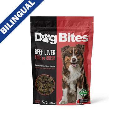 DOG BITES® GÂTERIE POUR CHIEN AU FOIE DE BOEUF LYOPHILISÉ 57 GM