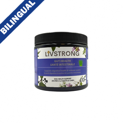 LIVSTRONG GUT HEALTH (PRÉBIOTIQUE) SOUTIEN À LA SANTÉ DES CHIENS ET DES CHATS 120 GM