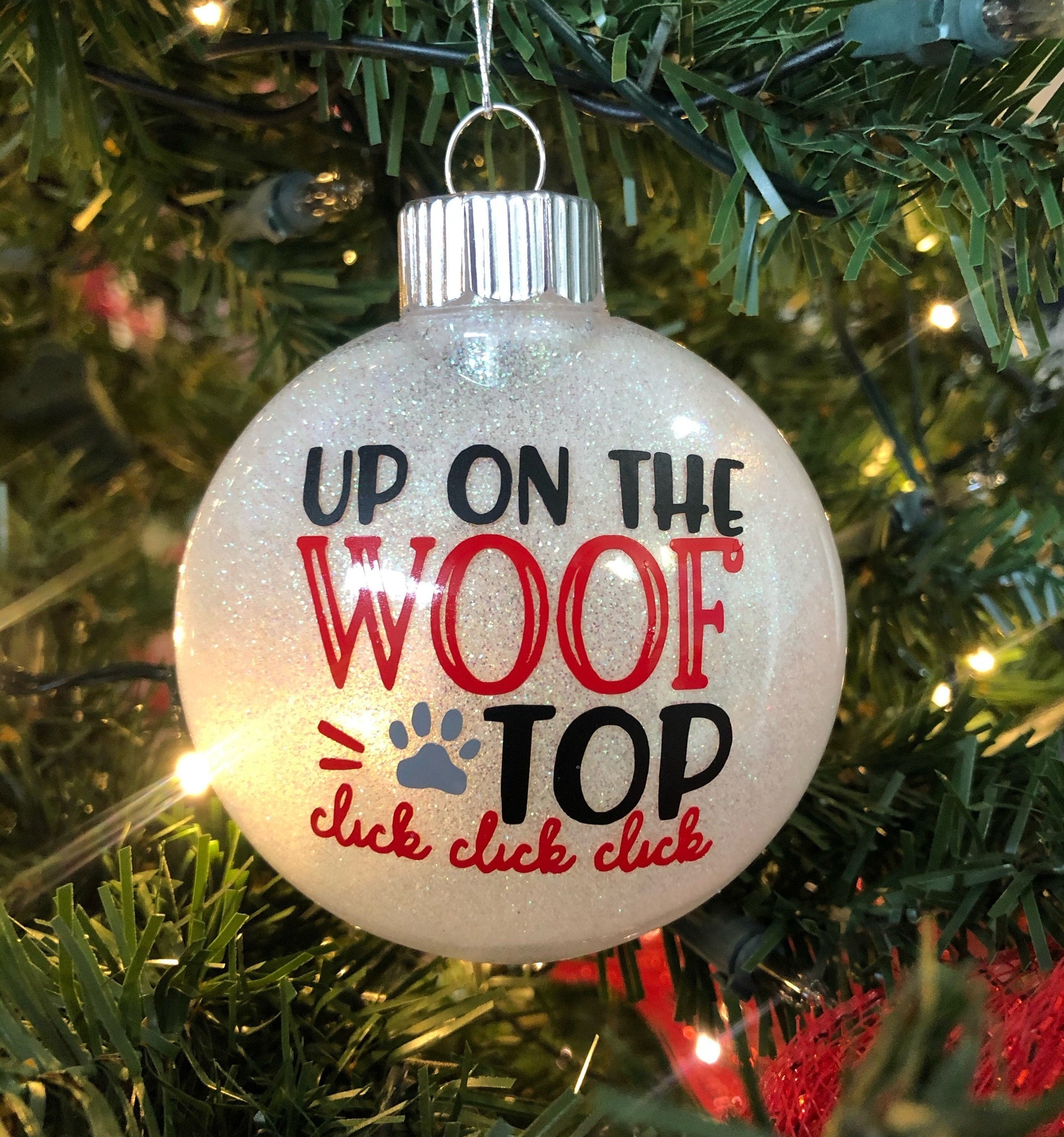 Dog Christmas Ornament-Up On The Woof Top